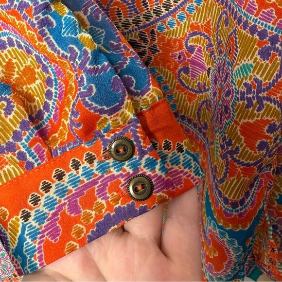 Gimmicks BKE Button Top Paisley Oversized Lightweight Boho Hippie Colorful sz XL - Picture 4 of 8